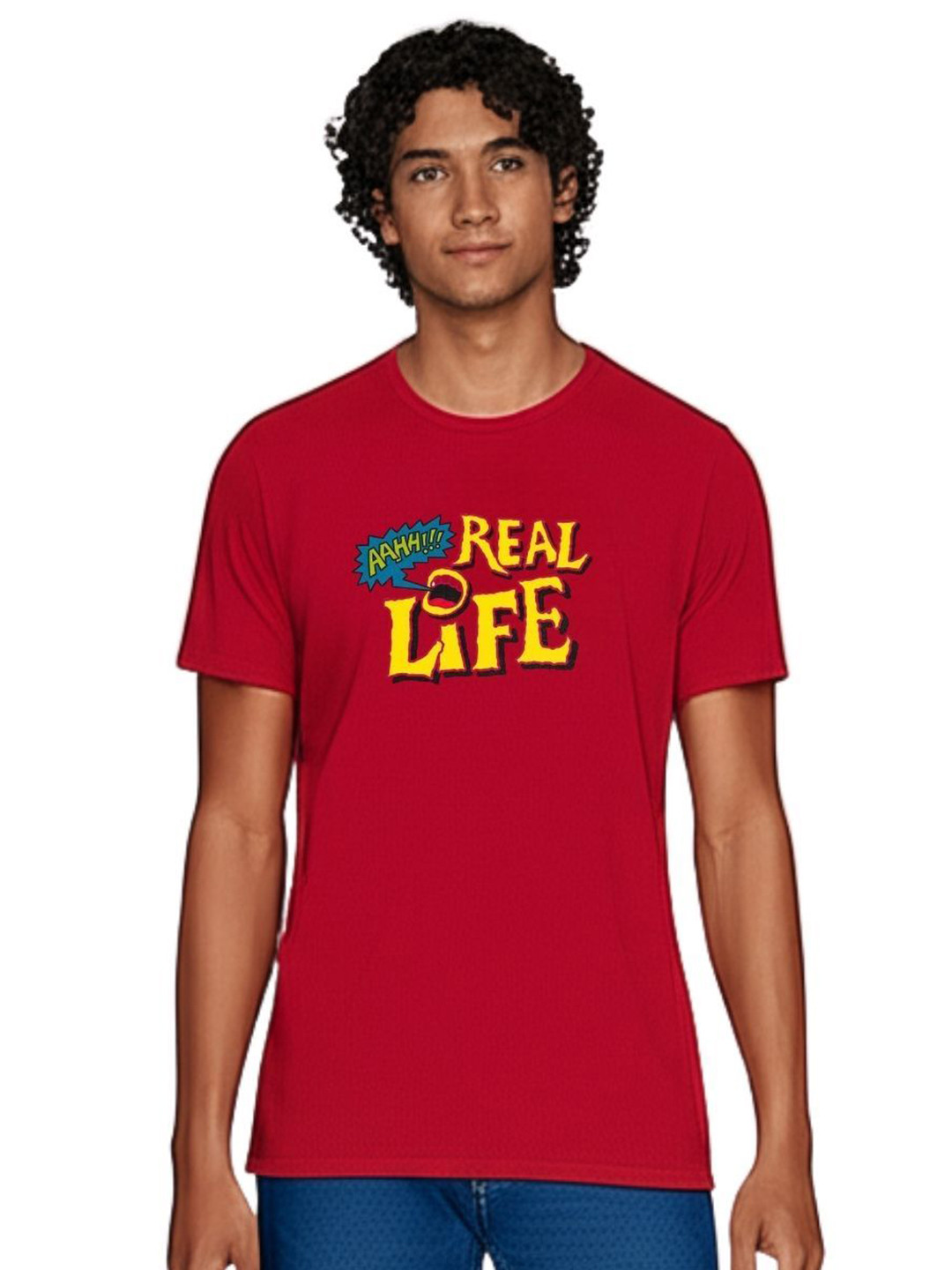 PULP Unisex Ahhh Real Life Typography Printed Round Neck Pure Cotton T-Shirt