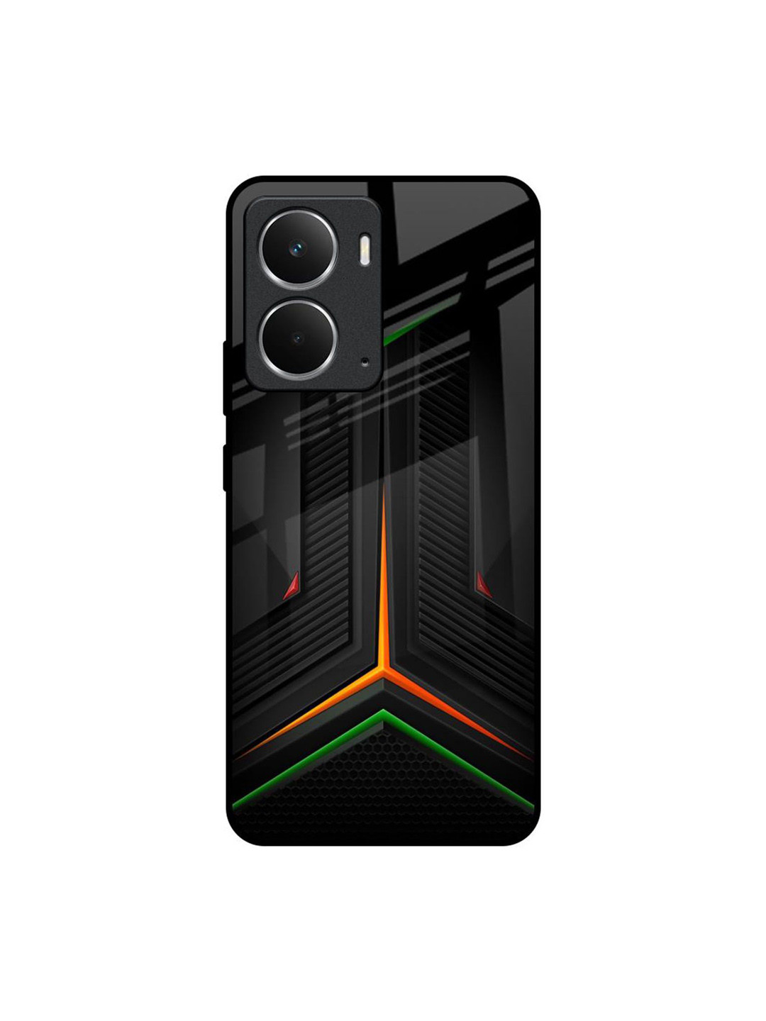 QRIOH Quirky Printed Realme P3 5G Modern Ultra Chevron Glass Back Case Mobile Accessories