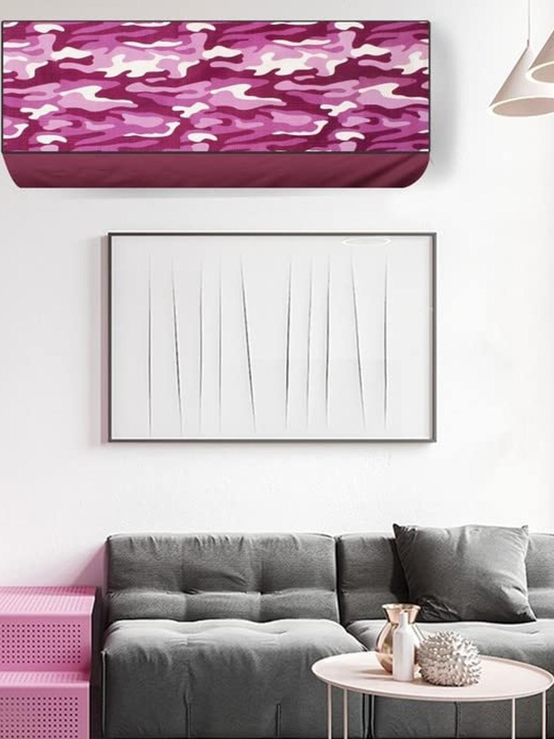 The Furnishing Tree Split AC Cover Set of Indoor and Outdoor Unit Used for 1 Ton LG PS-Q13SWZF Camo