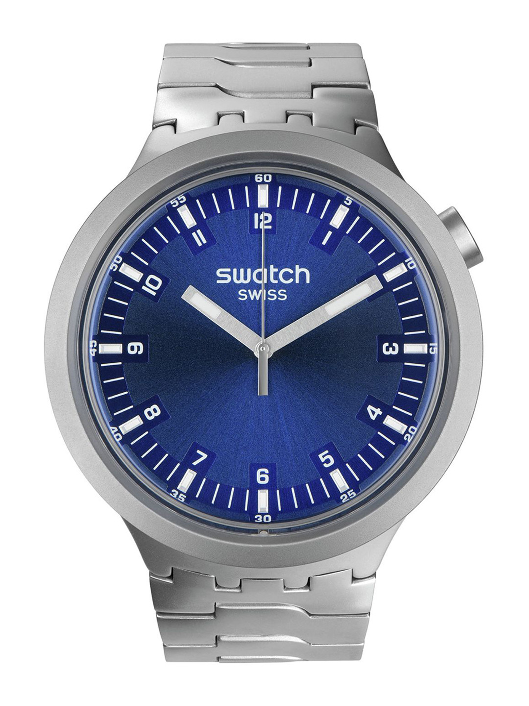 Swatch Unisex Round Dial & Stainless Steel Straps Watch SB07S102G