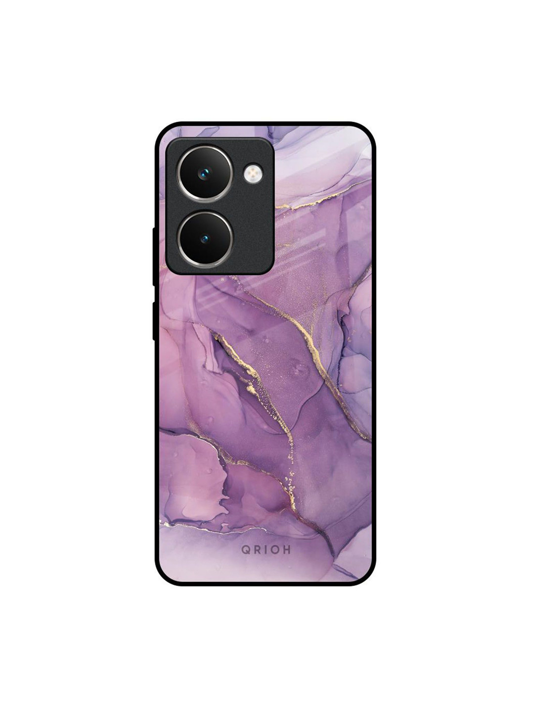QRIOH Unisex Realme P3 Ultra 5G Purple Gold Marble Impact Resistant Glass Back Case