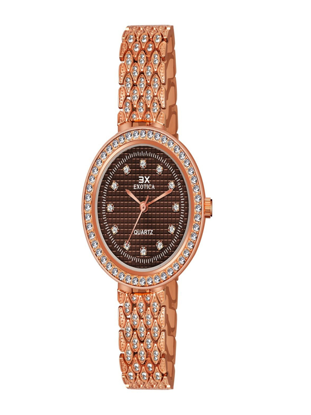 Exotica Fashion Girls Brass Dial & Stainless Steel Straps Watch EX-2518-Coffee