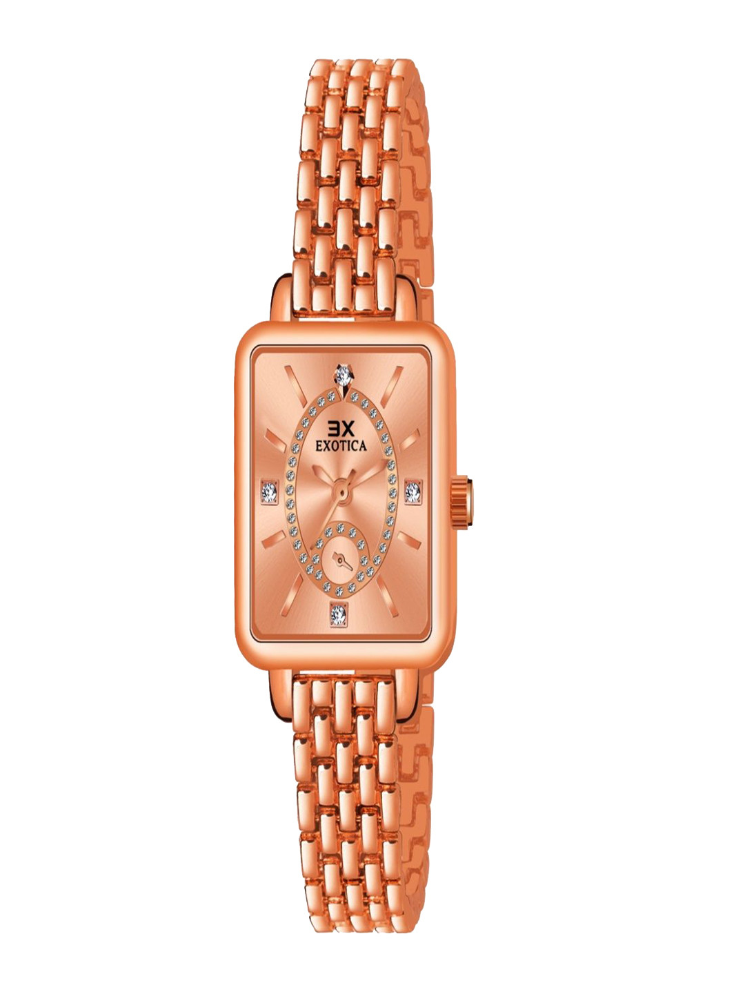 Exotica Fashion Girls Brass Dial & Stainless Steel Straps Watch EX-6101-Rose Gold