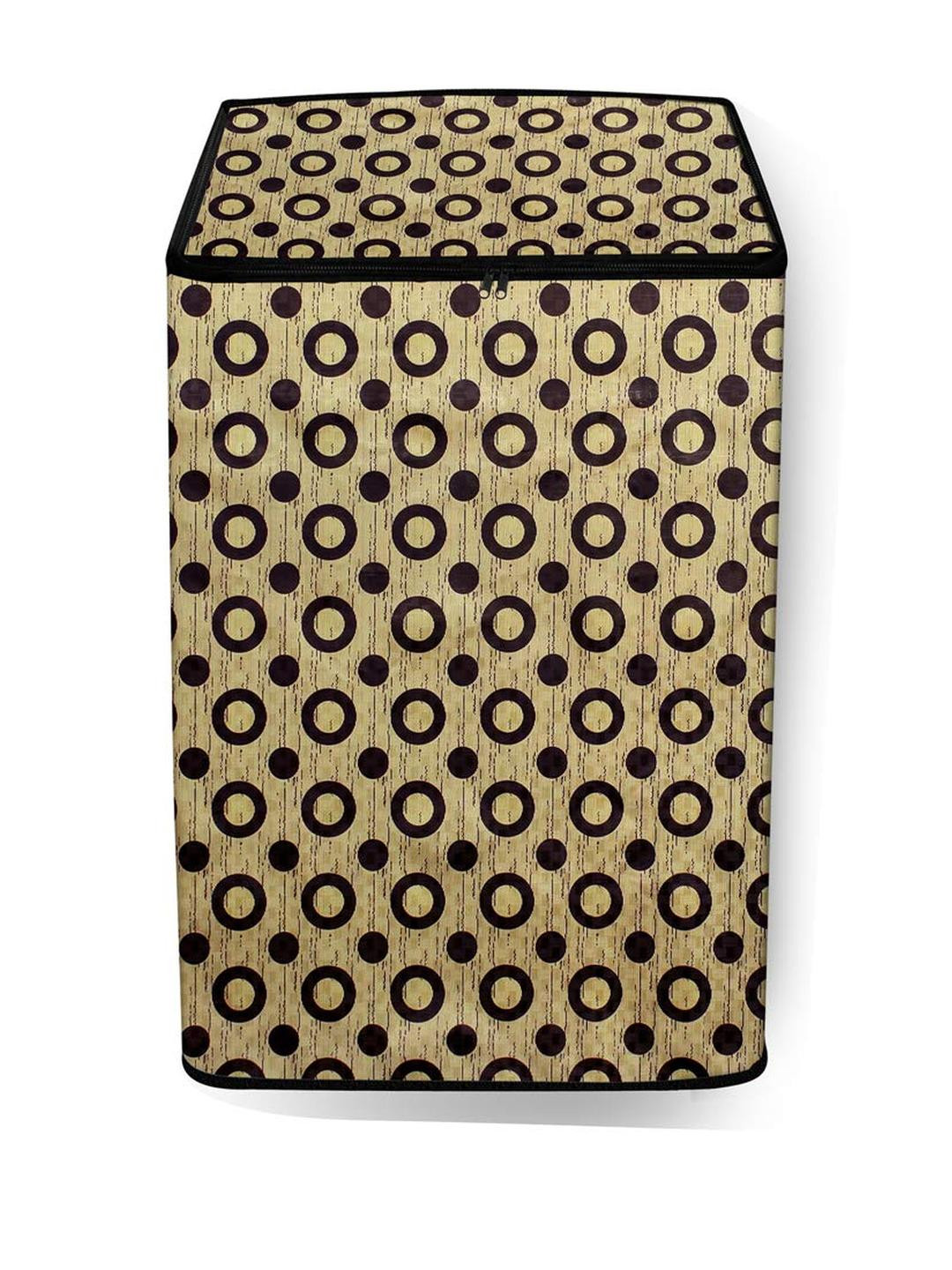 The Furnishing Tree Washing Machine Cover Geometric Pattern Yellow Compatible for Whirlpool 7.2 Kg