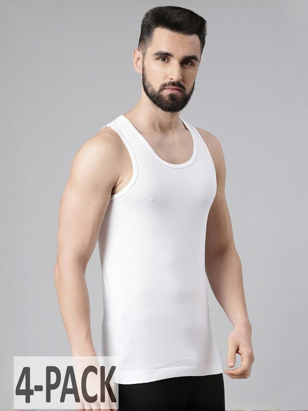 49 COTTON ULTRA COMFORTABLE MEN'S GYM VEST (PACK of 4)