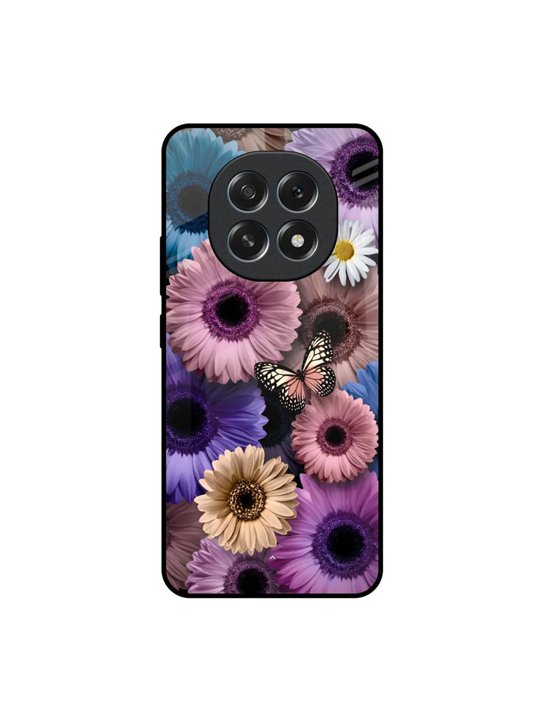 QRIOH Unisex Oppo F29 5G Butterfly Garden Impact Resistant Glass Back Case