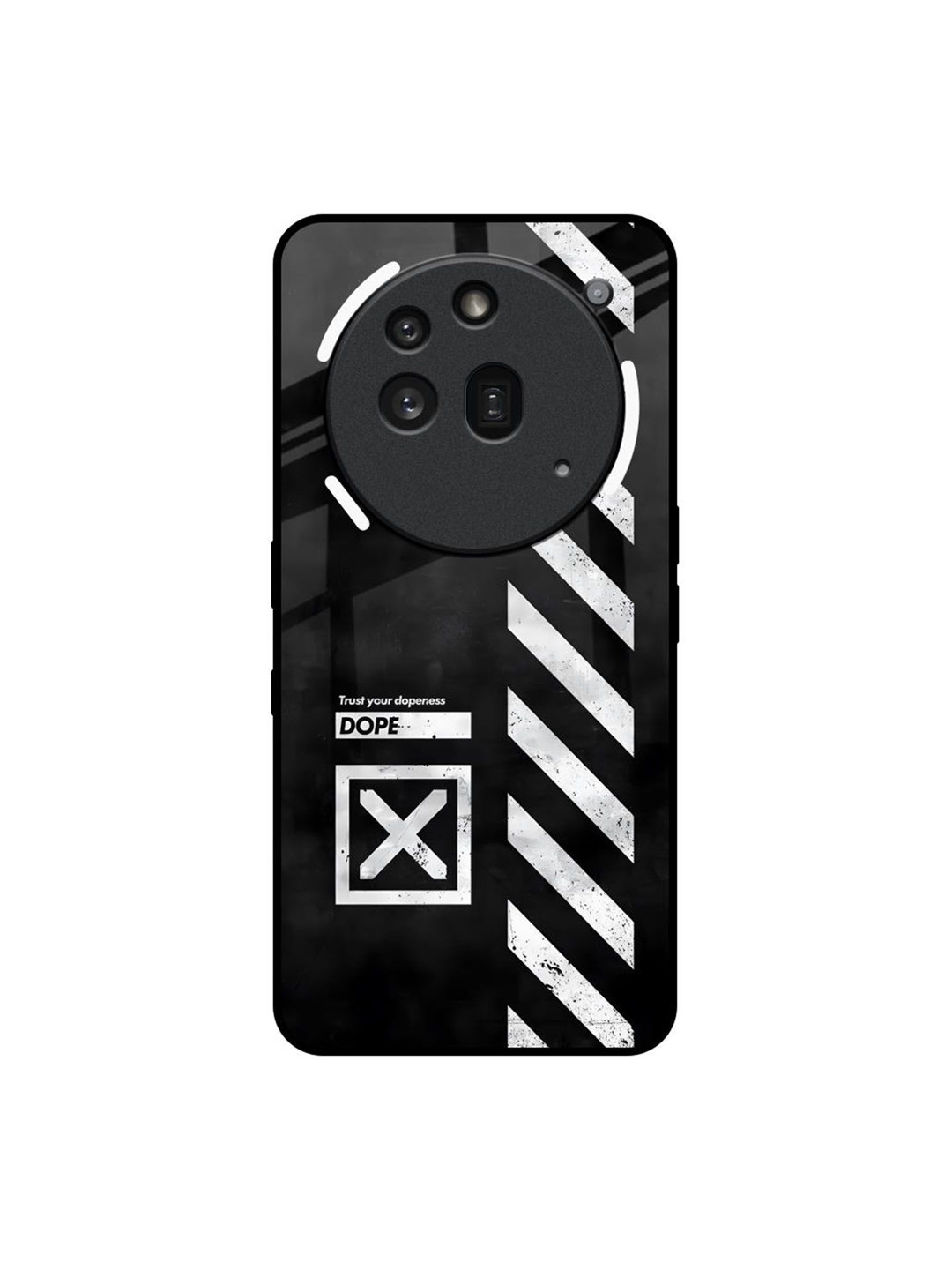 QRIOH Duality Design Printed Nothing Phone 3a Pro Glass Back Case Mobile Accessories