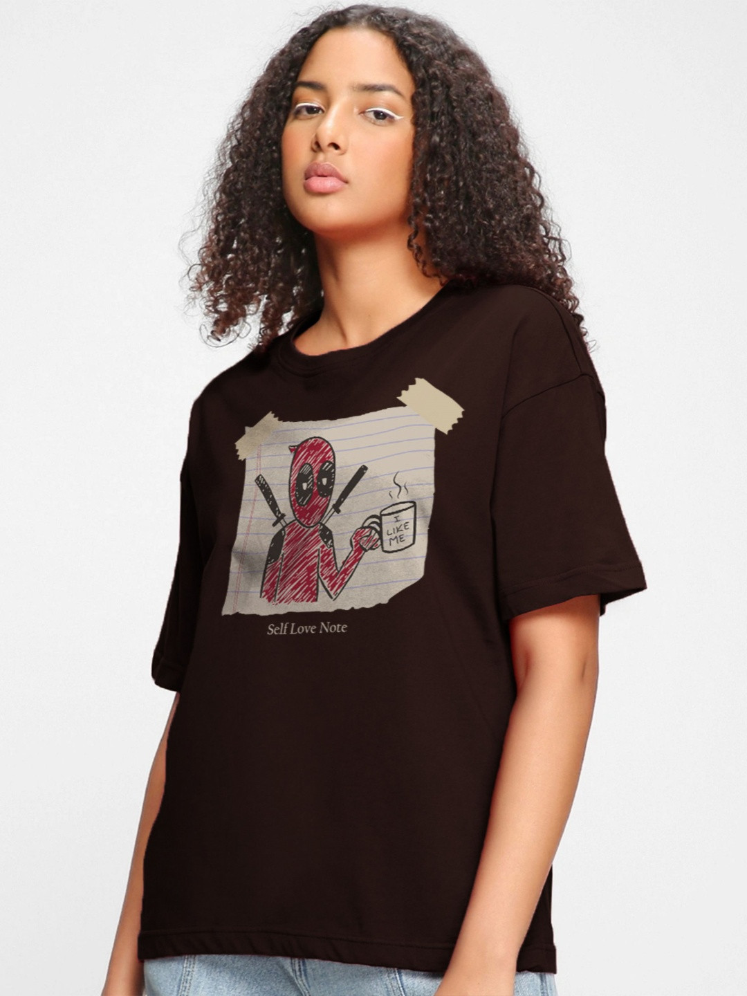 TOGS & TERRE Graphic Printed Round Neck Organic Cotton Oversized T-shirt