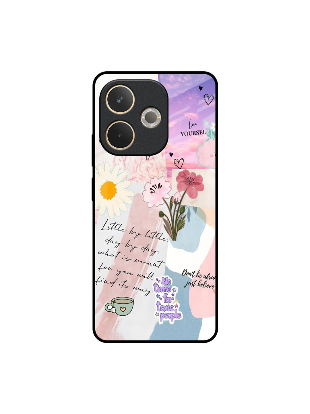 QRIOH Floral Positive Horizons Printed Oppo A5 Pro 5G Glass Back Case Mobile Accessories