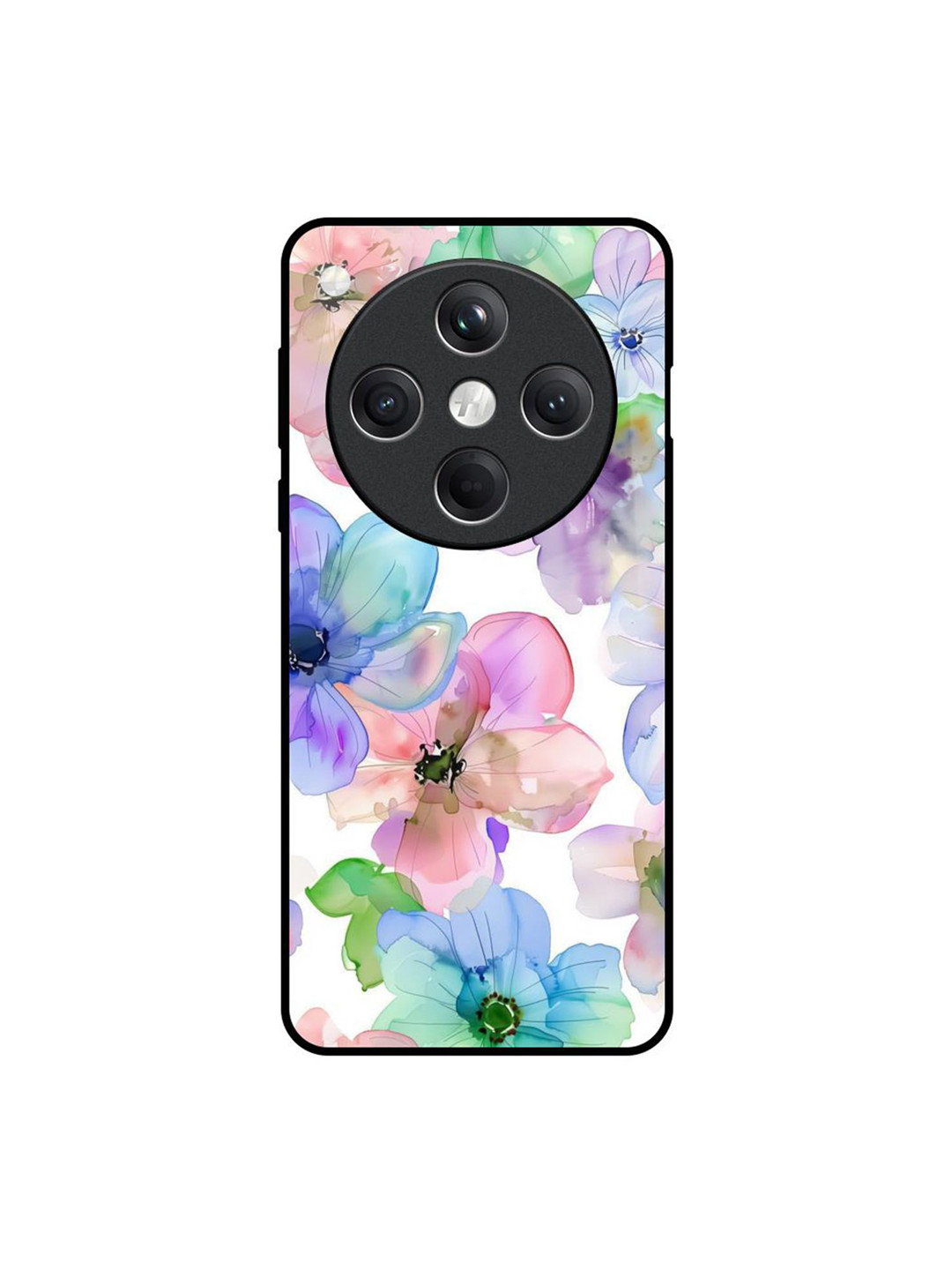 QRIOH Floral Printed Glass Oppo Find X8 5G Mobile Back Case Cover