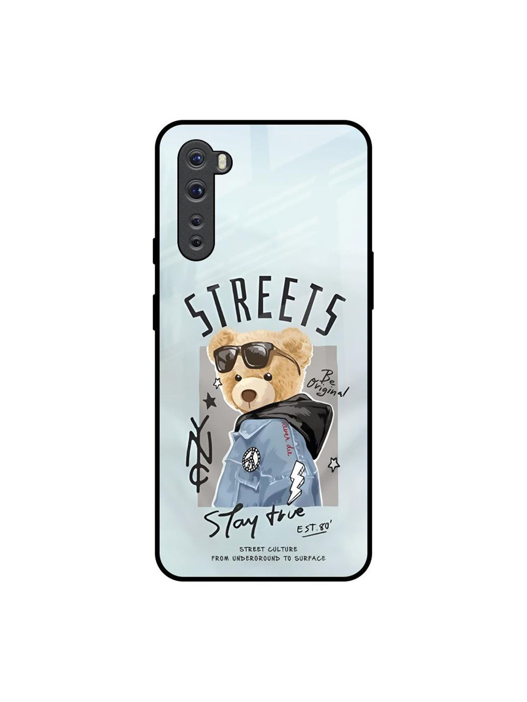 QRIOH Unisex OnePlus Nord Cartoon Characters Shockproof Glass Back Case