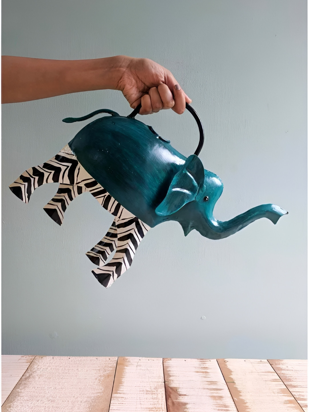FREEDOM TREE Teal-Green Handcrafted Recycled  Watering Can