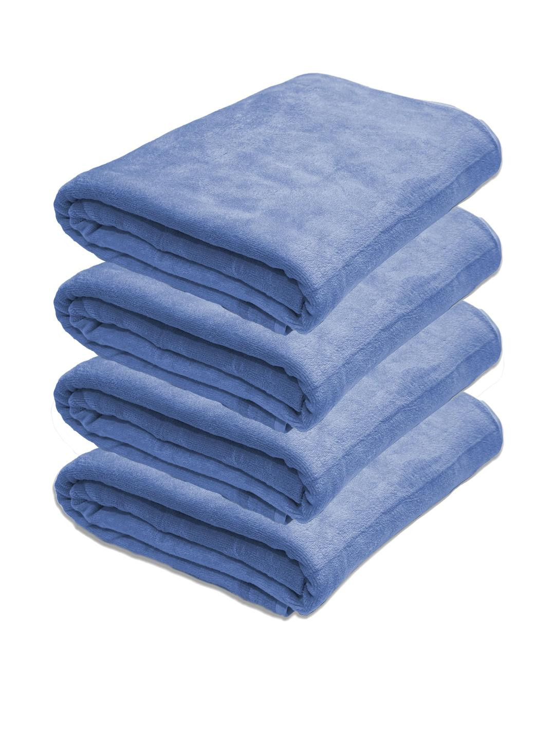 Black Gold Blue 400GSM Pack of 4 Ultra Microfiber Bath Towel