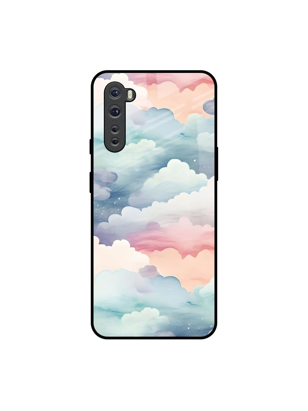 QRIOH Unisex OnePlus Nord Starry Cloud Impact Resistant Glass Back Case