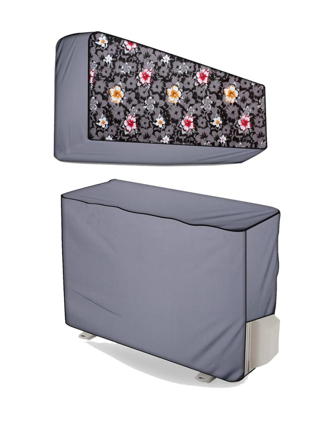 The Furnishing Tree Split AC Cover Set of Indoor and Outdoor Unit Used for 2 Ton Bluestar DLU Greyi