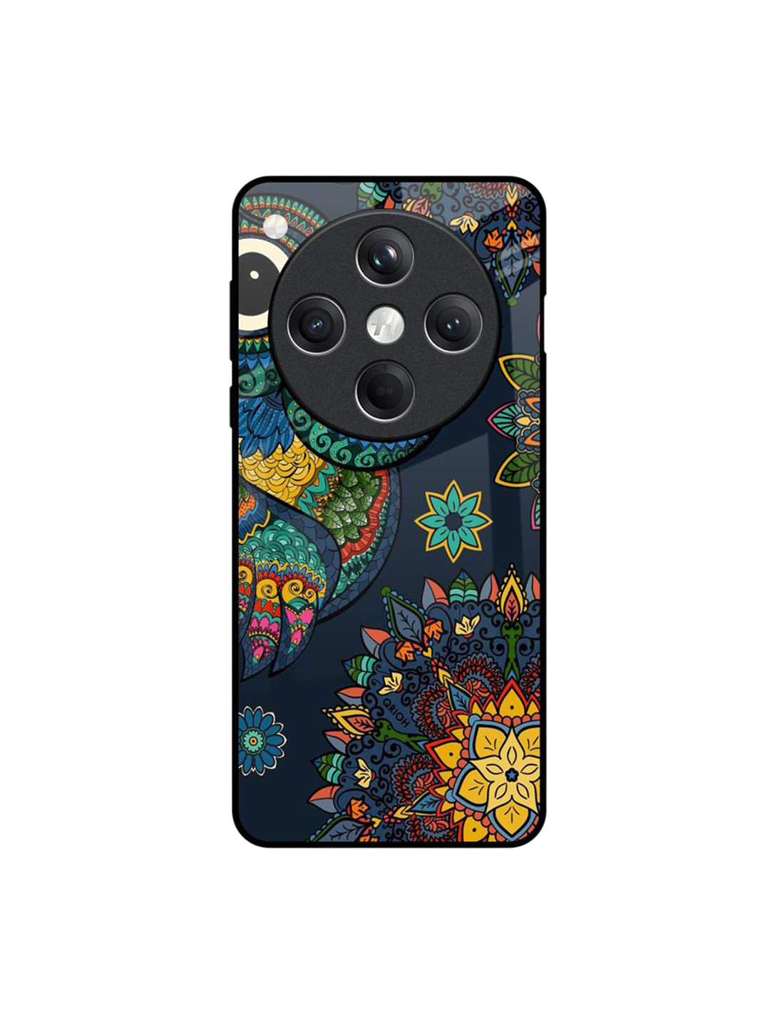 QRIOH Owl Art Printed Oppo Find X8 5G Glass Back Case Mobile Accessories