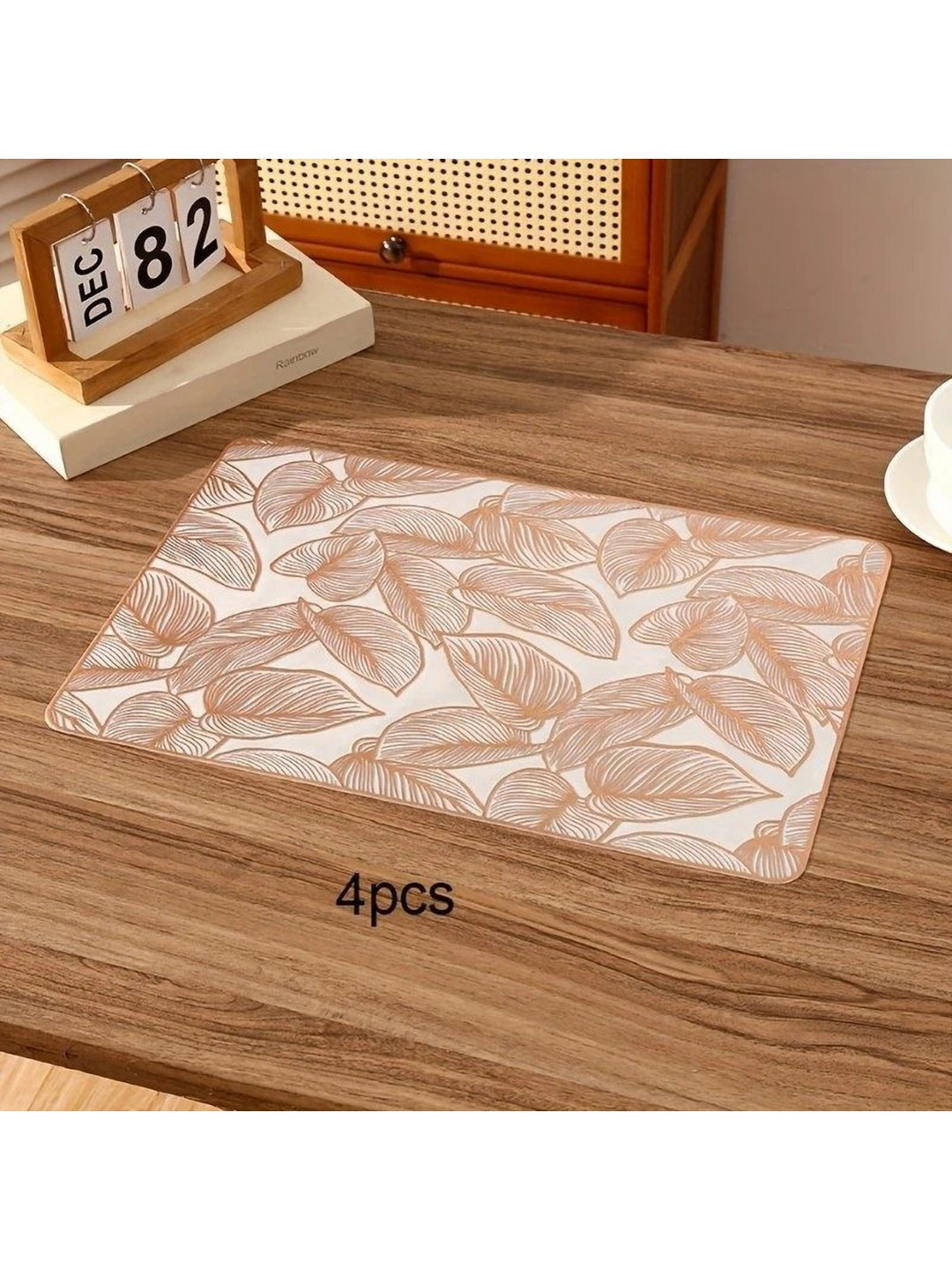 LooMantha 4-Pc Copper-Toned Textured Table Placemat