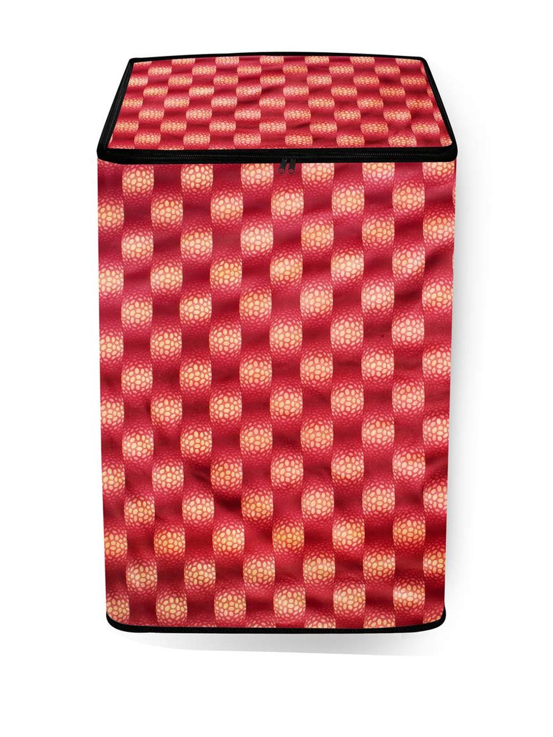The Furnishing Tree Washing Machine Cover Gingham Pattern Red Compatible for Whirlpool 7 Kg Fully-A
