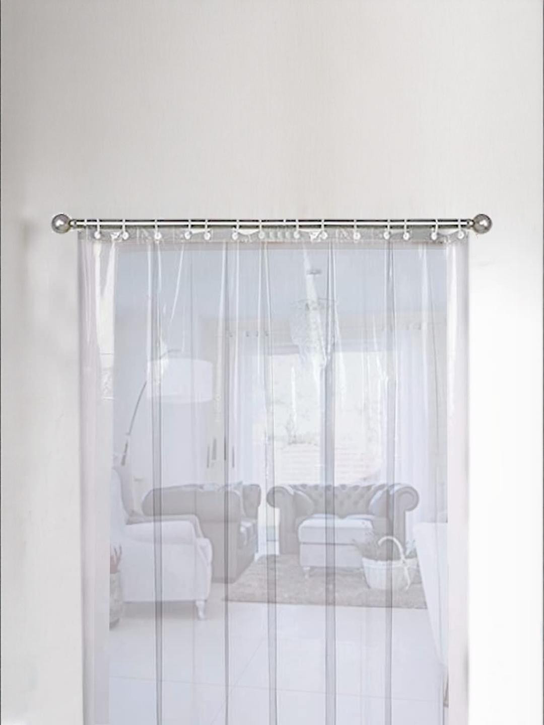 The Furnishing Tree Polyvinyl Chloride AC Curtain 0.20mm Thickness with 8 Hooks (Transparent, 4.5 x