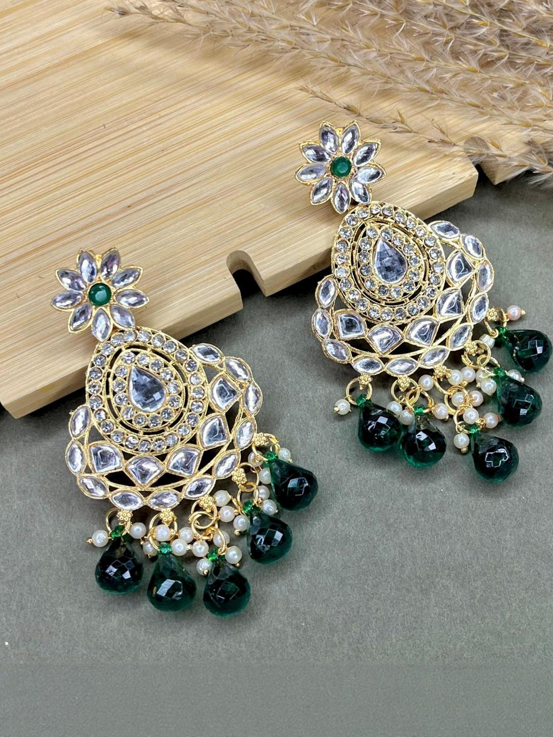 Jeweave Women Green Earrings
