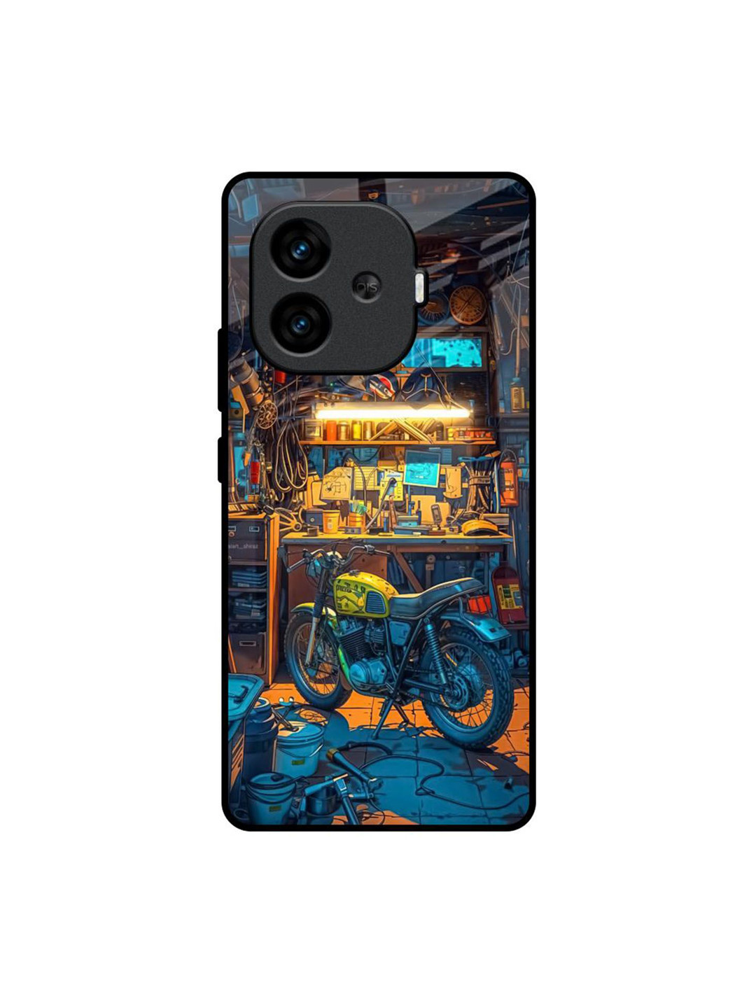 QRIOH Unisex iQOO Neo 10R 5G Garage Guardian Impact Resistant Glass Back Case