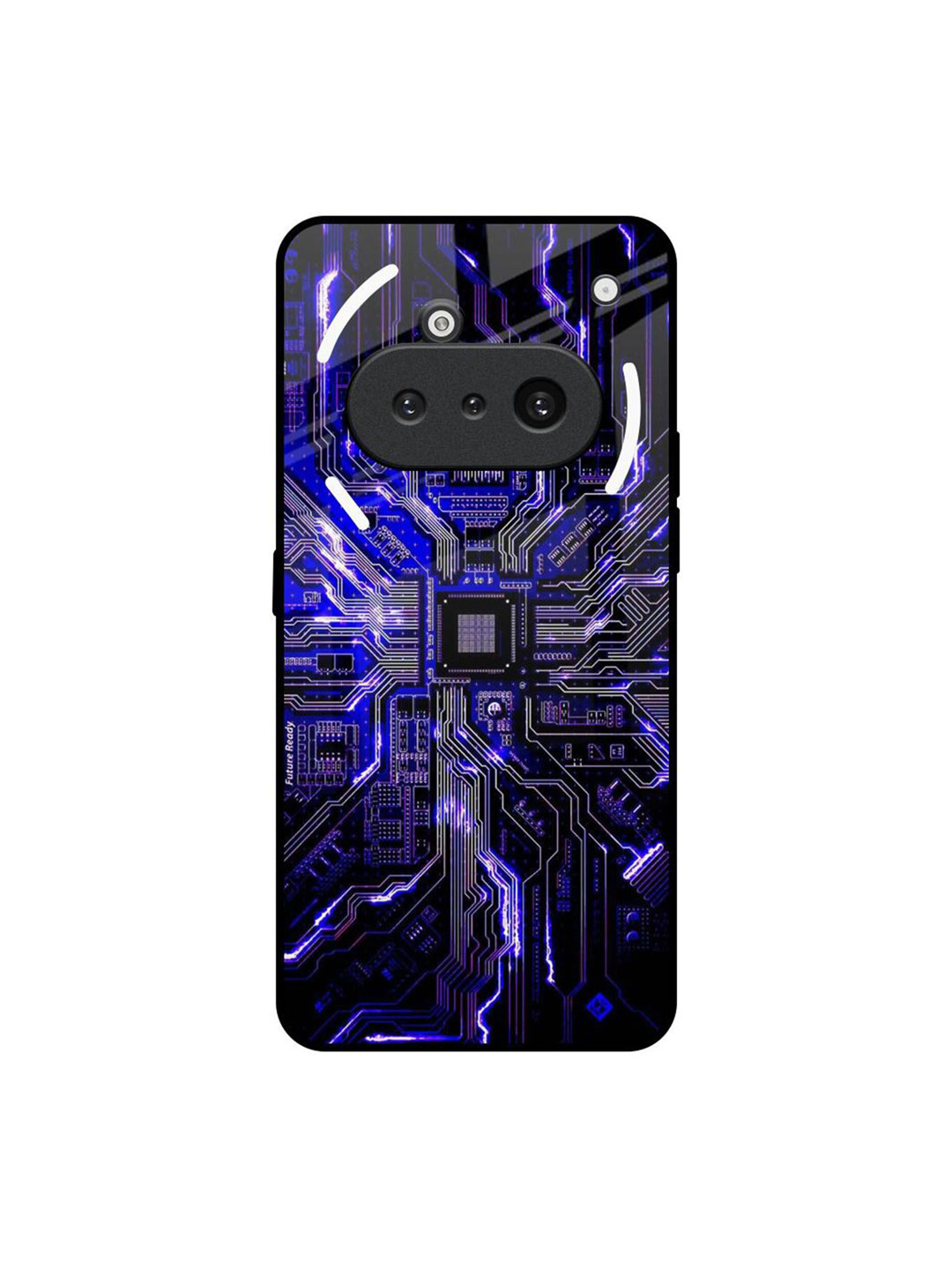 QRIOH Unisex Nothing Phone 3a Techno Color Pattern Impact Resistant Glass Back Case