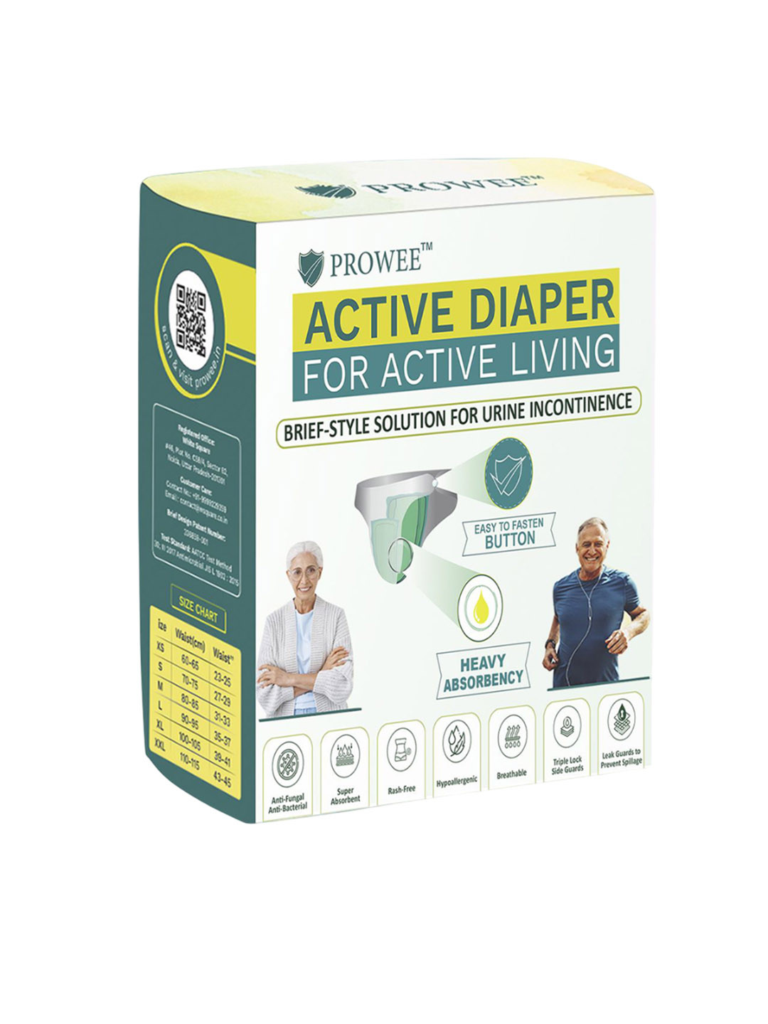 Prowee Active Pull Super Absorbent Disposable Adult Panty Diaper - 15 Pieces
