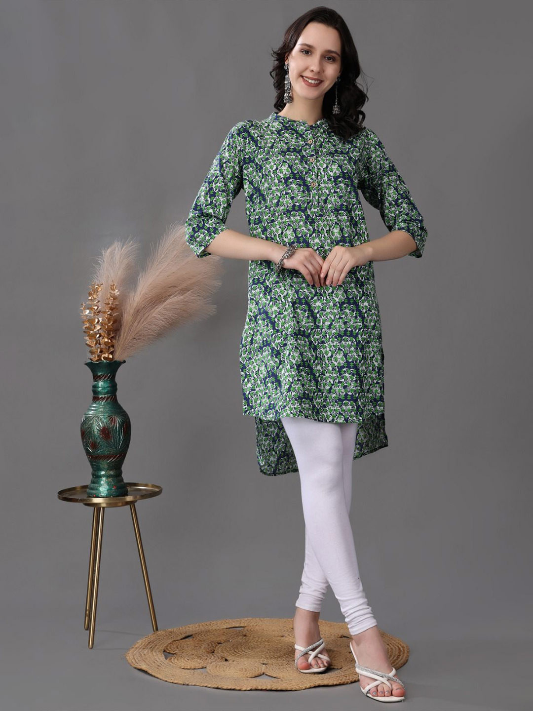 RANGRIWAZ Women Ethnic Motifs Printed Pure Cotton Kurti