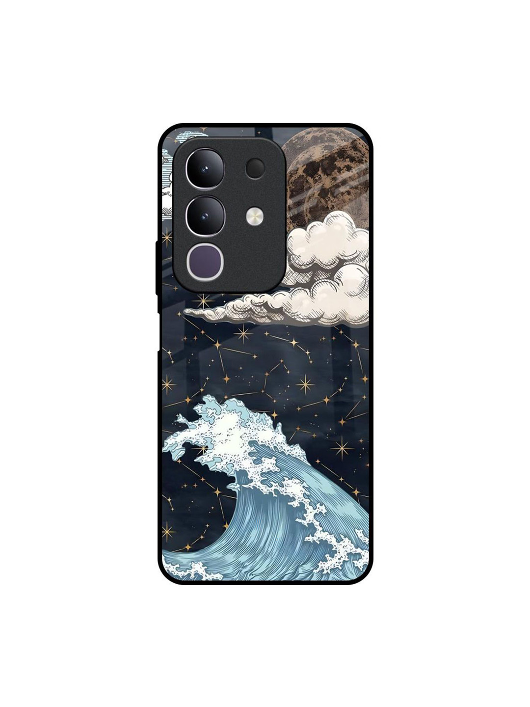 QRIOH Unisex Quirky Printed Vivo T4x 5G High Tides Glass Case Mobile Accessories