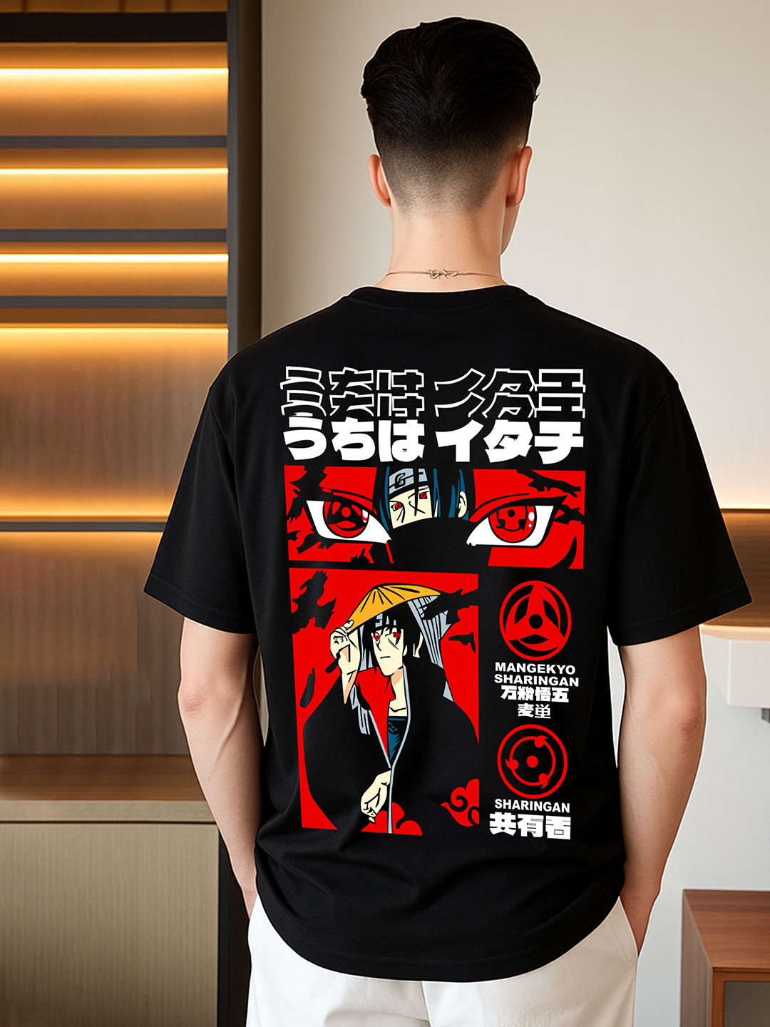 zentik Men Uzumaki Naruto Graphic Printed Round Neck Cotton Relaxed Fit T-shirt