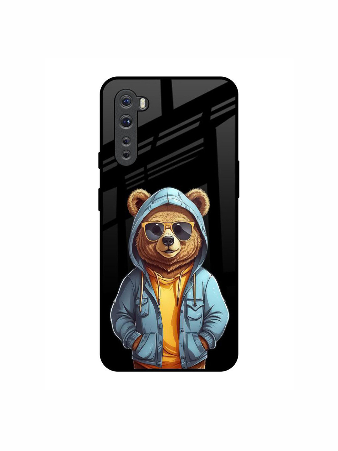 QRIOH Unisex OnePlus Nord Cartoon Characters Shockproof Glass Back Case
