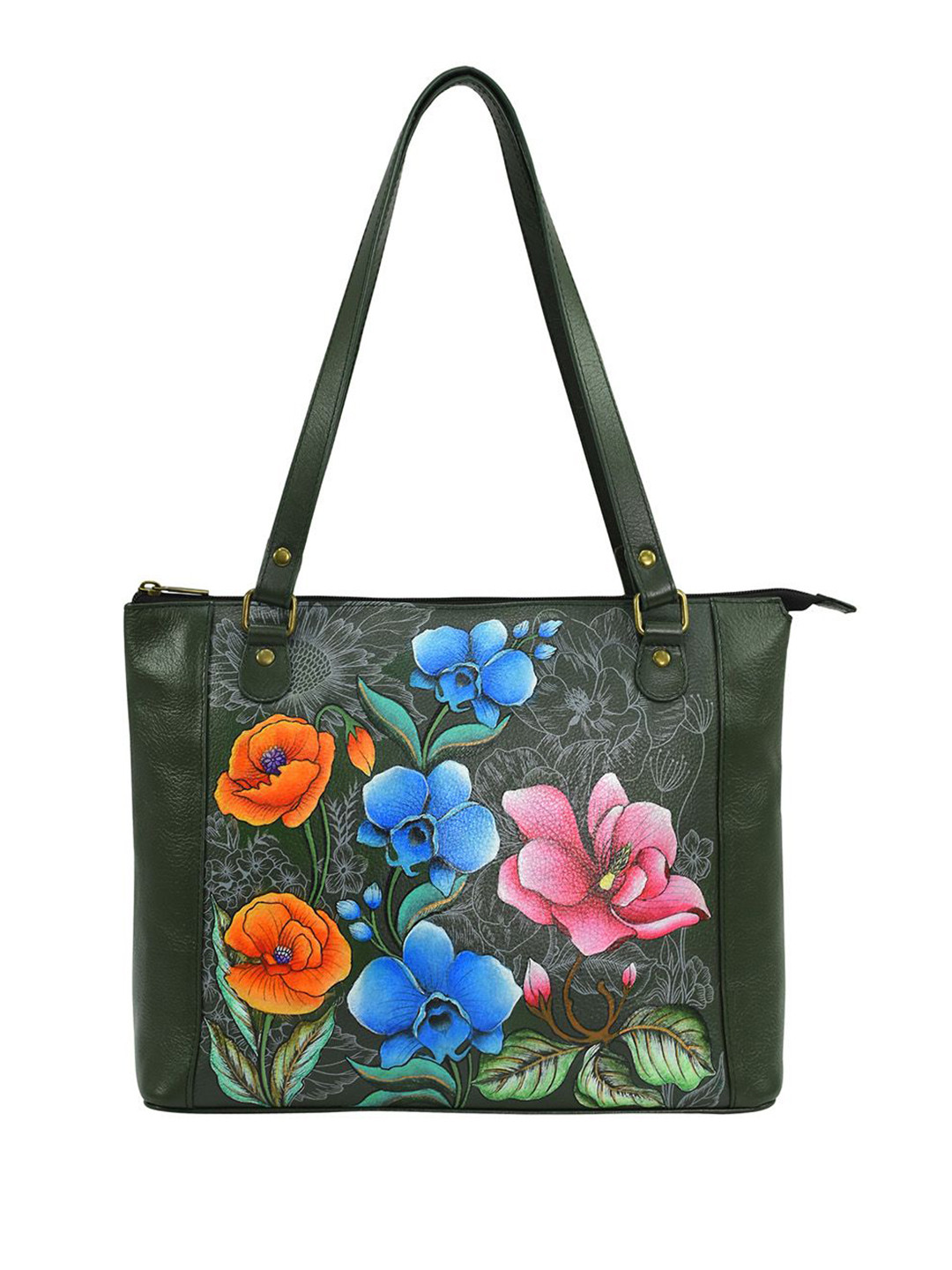 Anuschka Women's Floral Fantasy Hand Painted Leather Tote