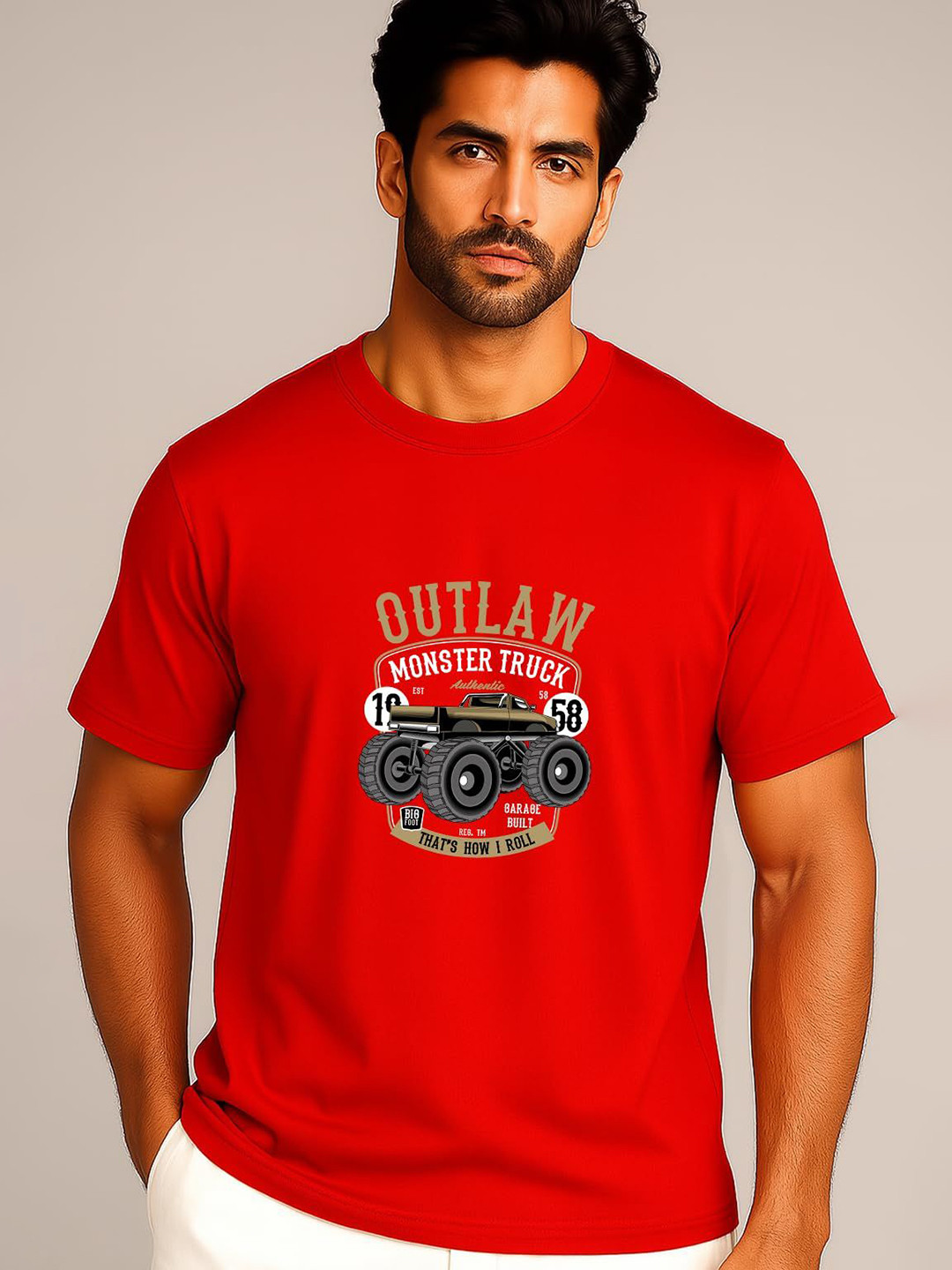 JUARI BE A GENTLEMAN Graphic Printed Round Neck T-shirt