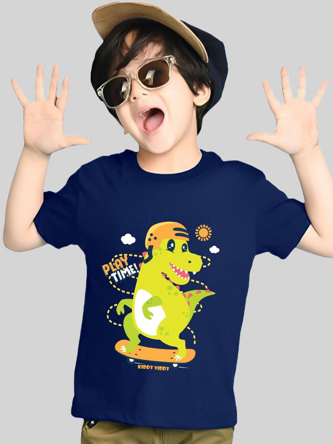 Kiddy Viddy Boys Graphic Printed Round Neck T-shirt