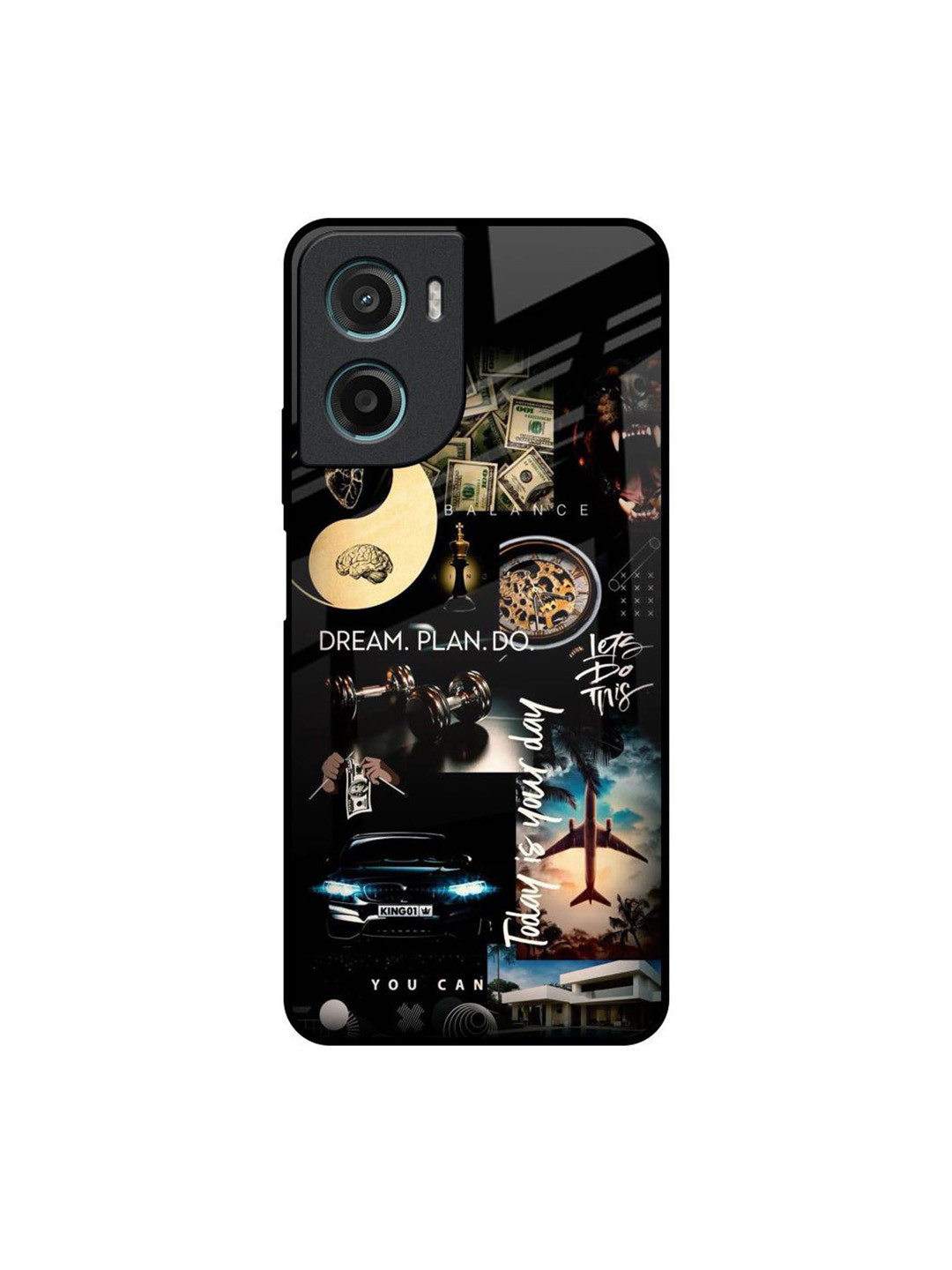 QRIOH Visionary Cycle Typography Printed Motorola G05 Glass Back Case Mobile Accessories