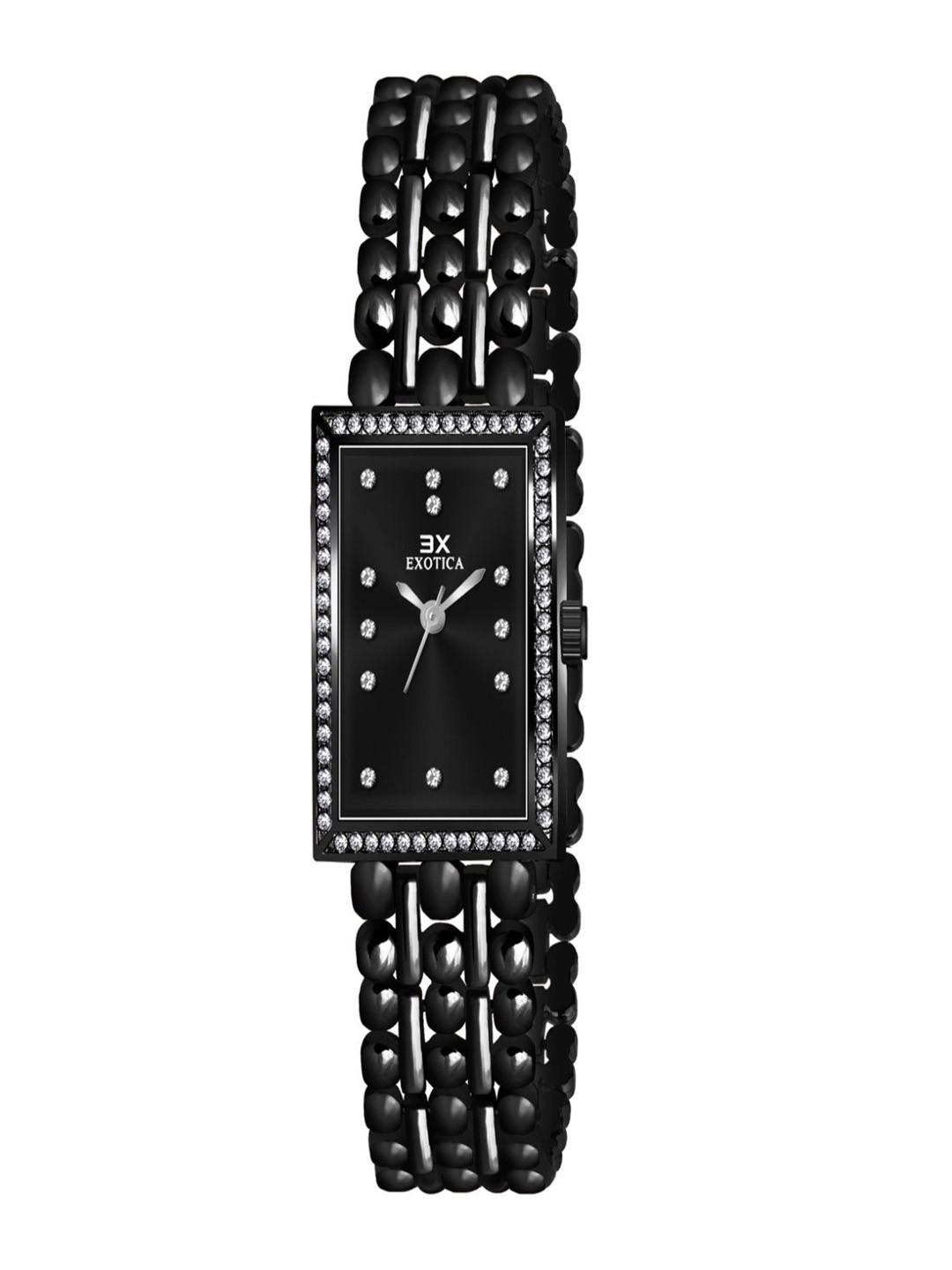 Exotica Fashion Girls  Brass Dial & Stainless Steel Straps Watch EX-2491-Black