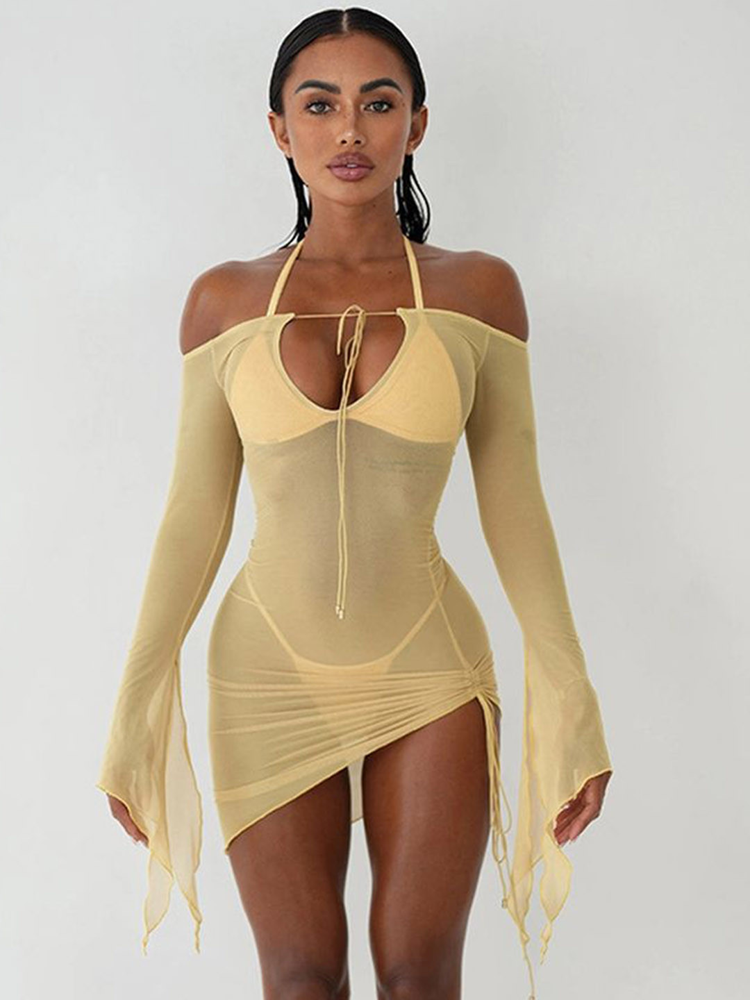 LULU & SKY Mini Slanted-Hem Sheer Cover-Up