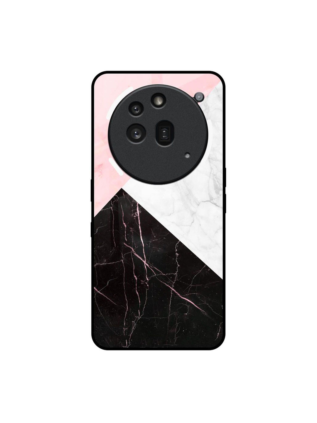 QRIOH Abstract Printed Nothing Phone 3a Pro Marble Collage Art Glass Back Case