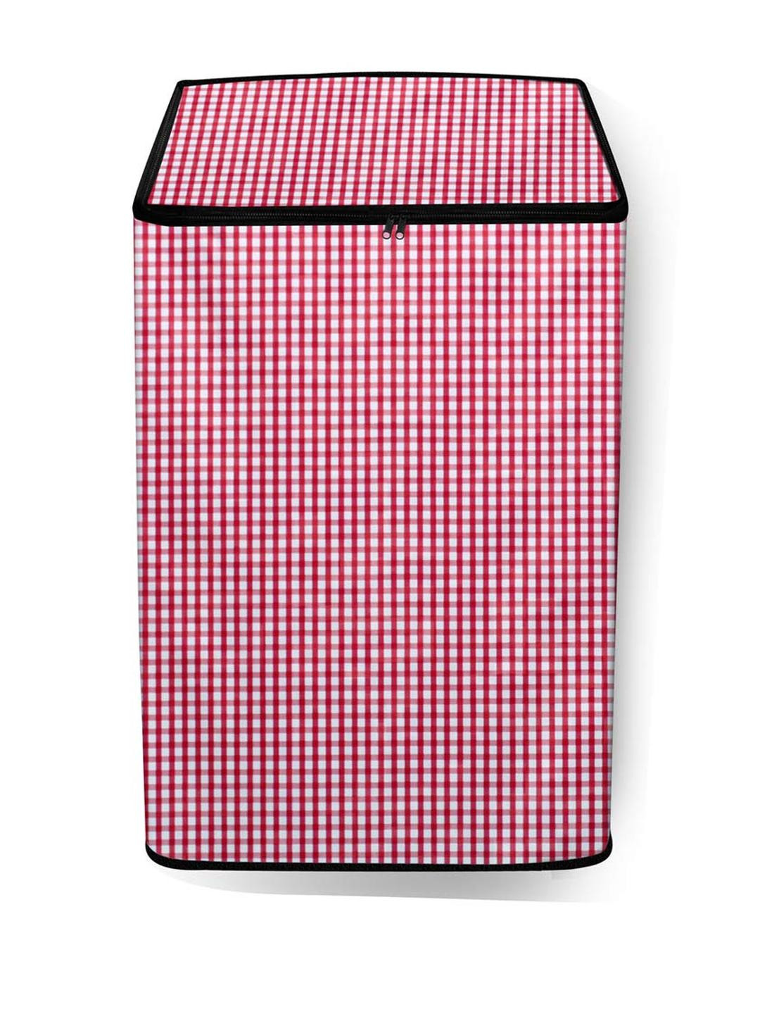 The Furnishing Tree Washing Machine Cover Pin Check Pattern Pink Compatible for Whirlpool 6.2 Kg Fu