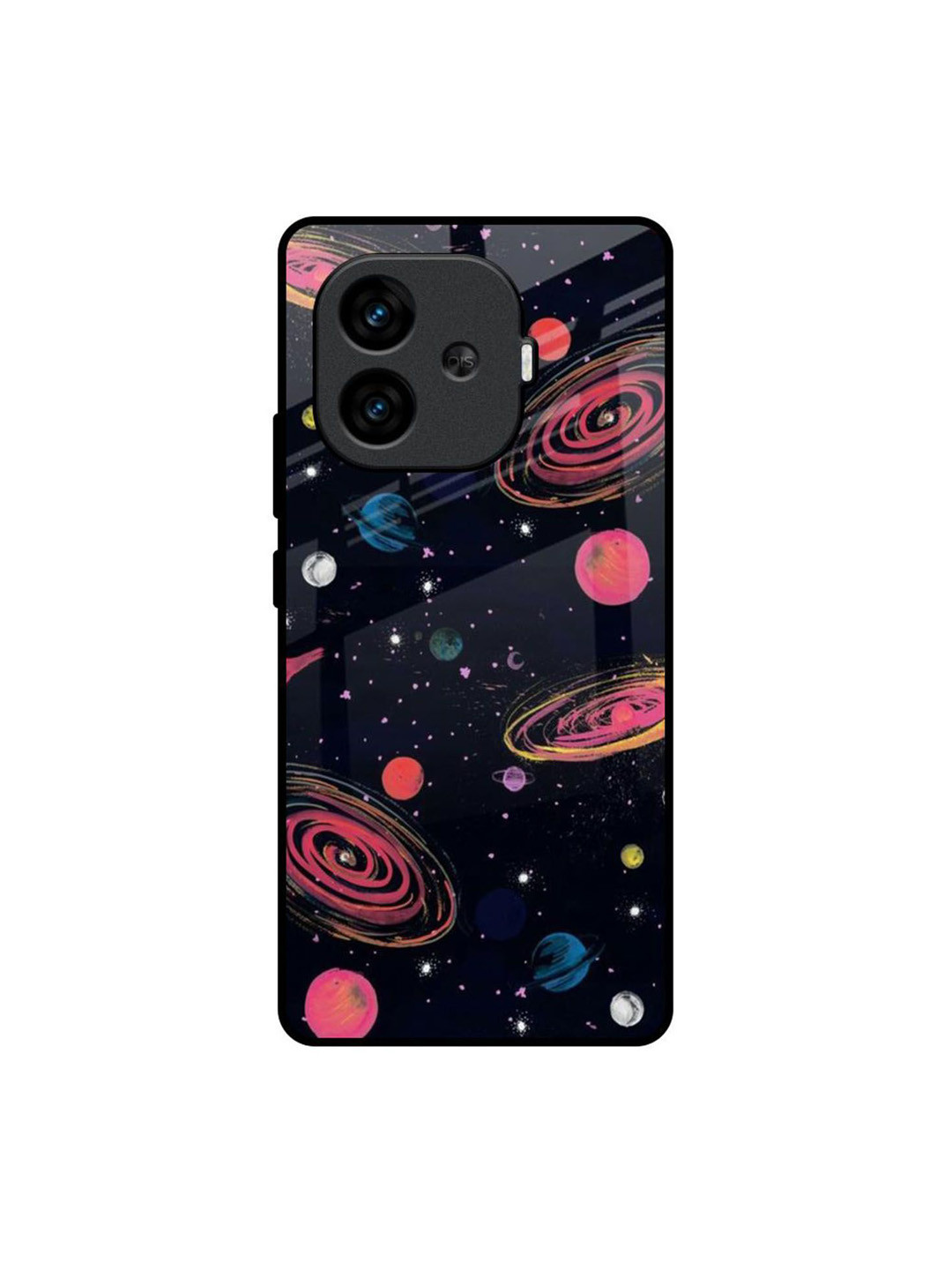 QRIOH Unisex iQOO Neo 10R 5G Quirky Galaxy In Dream Shockproof Glass Back Case