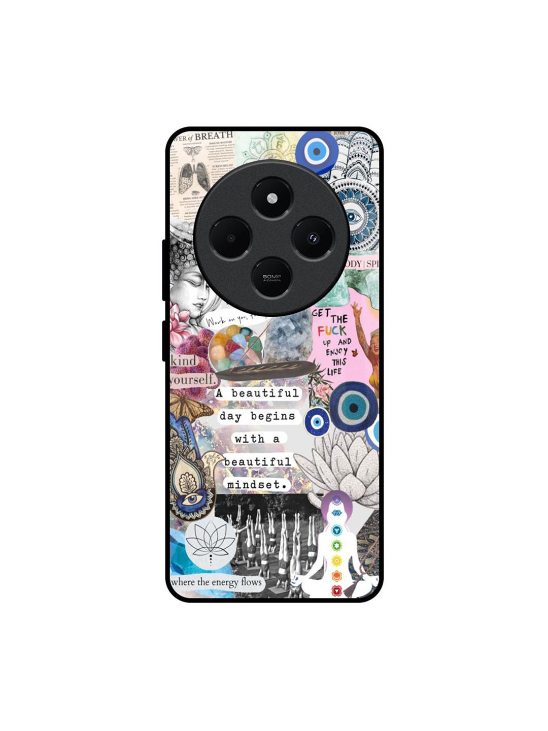 QRIOH Divine Flow Printed Redmi 14C 5G Back Case Mobile Accessories