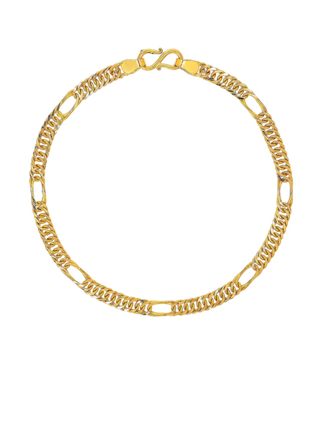 BHIMA Jewels 22K BIS Hallmark 916 Purity Double Sachin Chain Bracelet for Men