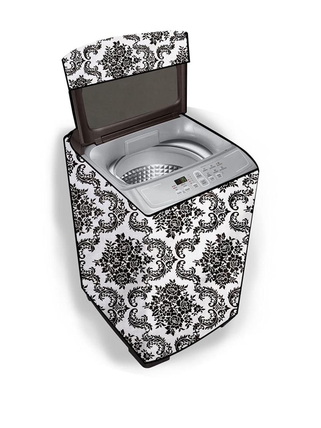 The Furnishing Tree Washing Machine Cover Damask Pattern offwhite Compatible for Whirlpool 7.5 Kg F