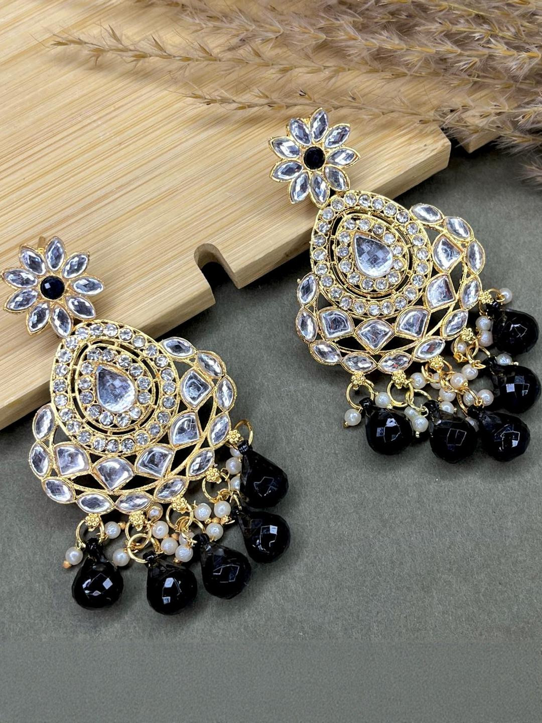 Jeweave Women Black Earrings