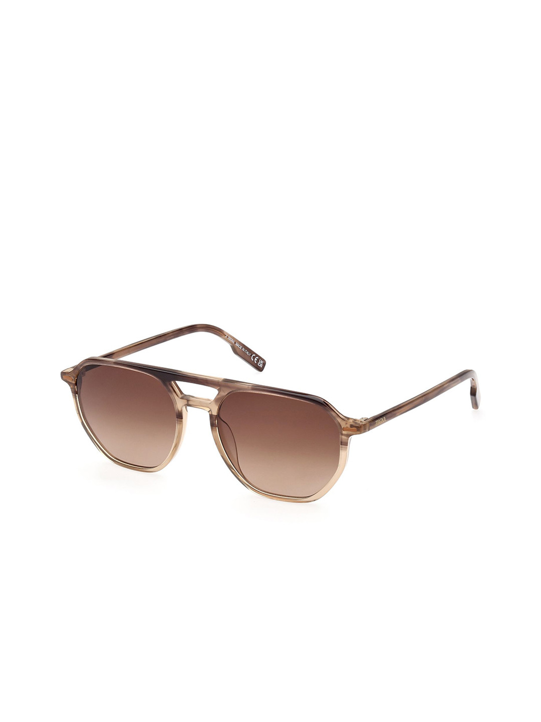 Ermenegildo Zegna Men Aviator Sunglasses with UV Protected Lens EZ0212 55 48F