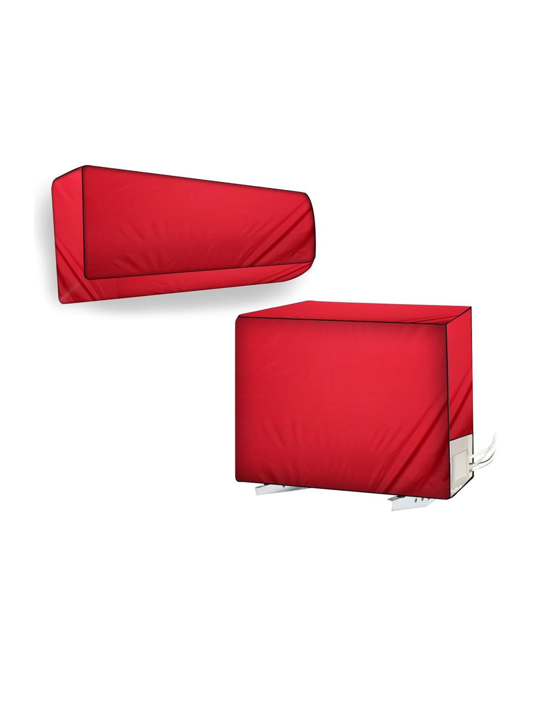 The Furnishing Tree Split AC Cover for Indoor and Outdoor units of 1 Ton waterproof Red Colour