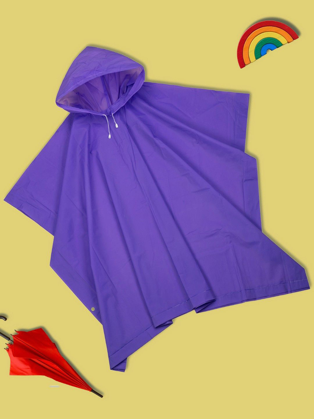 Yellow Bee Girls Hooded Rain Poncho Jacket