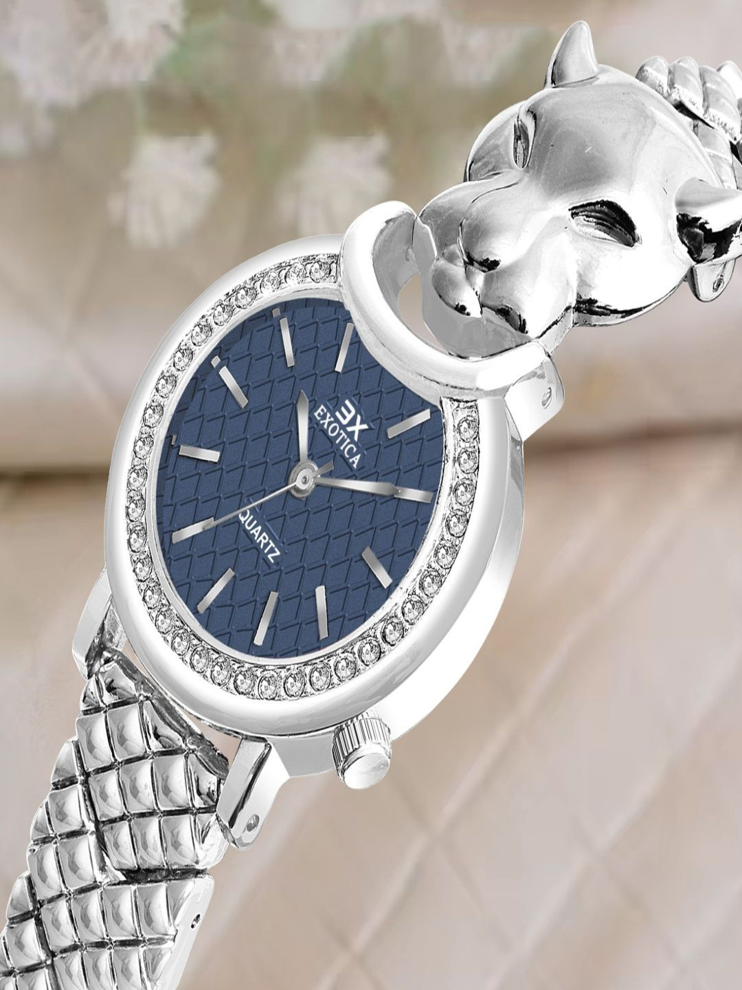 Exotica Fashion  Girls Embellished Analogue Watch EX-2751-PNP Blue