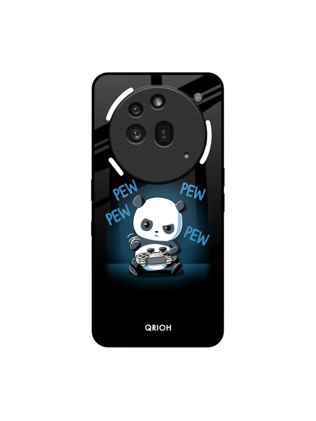 QRIOH Pew Pew Printed Nothing Phone 3a Pro Glass Back Case Mobile Accessories