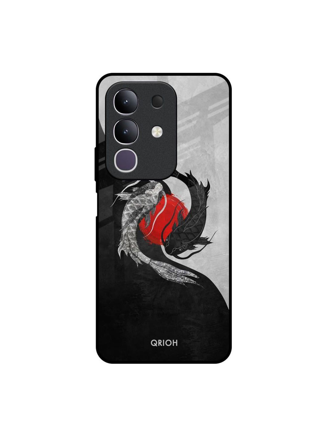 QRIOH Quirky Printed Vivo T4x 5G Japanese Art Glass Back Case Mobile Accessories